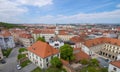 Aerial view, cityscape of Brno, South Moravia, Czech Republic