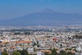 Aerial view cityscape of Cholula with Mountain La Malinche Royalty Free Stock Photo