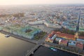 Aerial view cityscape of city center, Palace square, State Hermitage museum (Winter Palace), Neva river. Saint Petersburg skyline Royalty Free Stock Photo