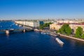 Aerial view cityscape of city center, Palace square, State Hermitage museum Winter Palace, Neva river. Saint Petersburg skyline Royalty Free Stock Photo