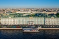 Aerial view cityscape of city center, Palace square, State Hermitage museum Winter Palace, Neva river. Saint Petersburg skyline Royalty Free Stock Photo