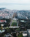 Aerial view of the cityscape of City of Lisbon, Portugal Royalty Free Stock Photo