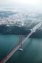 Aerial view of the cityscape of City of Lisbon, Portugal Royalty Free Stock Photo