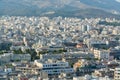 Aerial view of cityscape with crowded buildings of Athens in a sunny day in Greece Royalty Free Stock Photo