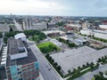 Aerial view of the cityscape of Detroit, Michigan, USA Royalty Free Stock Photo