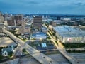 Aerial view of the cityscape of Detroit, Michigan, USA Royalty Free Stock Photo