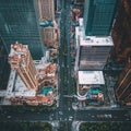 Aerial View Cityscape Downtown Intersection Royalty Free Stock Photo