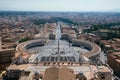Aerial view of the cityscape and the Famous Saint Peter`s Square in Vatican, Rome, Italy Royalty Free Stock Photo