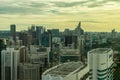 Aerial view of the cityscape of Kuala Lumpur, Malaysia at sunset