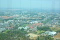 Aerial view cityscape looking from Nakhon Sawan Tower sits on top of Khiriwong Temple Hill