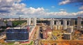 Aerial view, cityscape of Minsk, Belarus.