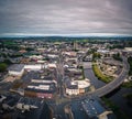 Aerial view of cityscape Omagh surrounded by dense trees Royalty Free Stock Photo