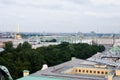 Aerial view of the cityscape of Saint Petersburg with old buildings in Russia