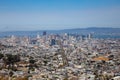 Aerial view of a cityscape of San Francisco at daytime Royalty Free Stock Photo