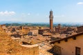 Aerial view of the cityscape of Siena, Italy