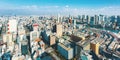 Aerial view of the cityscape of Tokyo near Tsukiji