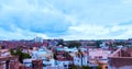 Aerial view of a cityscape or townscape from rooftop of a building paysage urbain, paisaje urbano, paisagem urbana photo Royalty Free Stock Photo