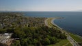 Aerial view of the cityscape and waterfront of Victoria, British Columbia