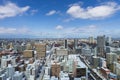 Aerial view of cityscape of winter Sapporo, Hokkaido, Japan