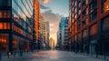 Cityscapes of high-rise buildings in the city during sunset Royalty Free Stock Photo
