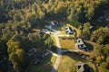 Aerial view of classical american homes in South Carolina residential area. New family houses as example of real estate Royalty Free Stock Photo