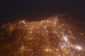 Aerial view on Cleveland (USA) from south. Satellite view on modern city at night Royalty Free Stock Photo