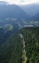 Aerial view of cliff in Chartreuse valley Royalty Free Stock Photo