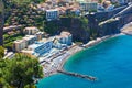 Aerial view of cliff coastline Meta di Sorrento and Gulf of Naples, Campania, Italy Royalty Free Stock Photo