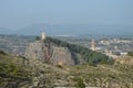 Aerial view of a cliff in a rural area in Jerica, Spain Royalty Free Stock Photo