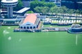 Aerial view of Clifford Pier at Marina Bay, Singapore Royalty Free Stock Photo