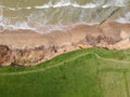 Aerial view of the cliffs at Compton Bay, Isle of Wight Royalty Free Stock Photo