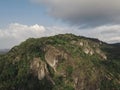 Aerial view of cliffs Gunung Api Purba in Yogyakarta, Indonesia Royalty Free Stock Photo