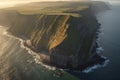 Aerial view of the Cliffs of Moher in County Clare, Ireland