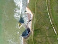 Aerial view of the cliffs near Freshwater Bay, Isle of Wight Royalty Free Stock Photo