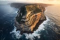 Aerial view of the cliffs at sunset, Cape Roca, Portugal