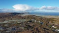 Aerial view of Clooney in winter, Portnoo in County Donegal, Ireland.