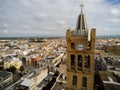 Aerial View of Close Up of the Bell Tower of the Church Santa Maria La Nova in Pulsano near Taranto