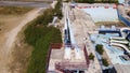 Aerial view of a closed abandoned water park