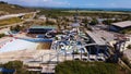 Aerial view of a closed abandoned water park