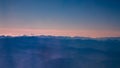 Aerial view of the clouds and mountains of Taiwan. Wonderful mountain from above