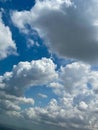 Aerial view of clouds outside an airplane window Royalty Free Stock Photo