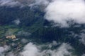 Aerial view of clouds over Waimanalo Farm lands, koolau mountain Royalty Free Stock Photo