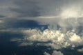 Aerial view of clouds and skywith as seen through window Royalty Free Stock Photo