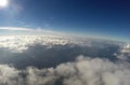 Aerial View - Clouds, Sun and Blue Sky Royalty Free Stock Photo