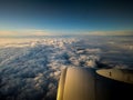 Aerial view of cloudy skies over England at sunrise. HDR effect. Royalty Free Stock Photo