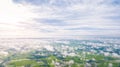 Aerial view of Cloudy sky high above the earth Royalty Free Stock Photo