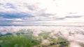 Aerial view of Cloudy sky high above the earth Royalty Free Stock Photo