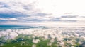 Aerial view of Cloudy sky high above the earth Royalty Free Stock Photo