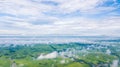 Aerial view of Cloudy sky high above the earth Royalty Free Stock Photo