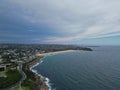 Aerial view of a cloudy sky over Curl Curl Beach, Curl Curl, NSW, Australia Royalty Free Stock Photo